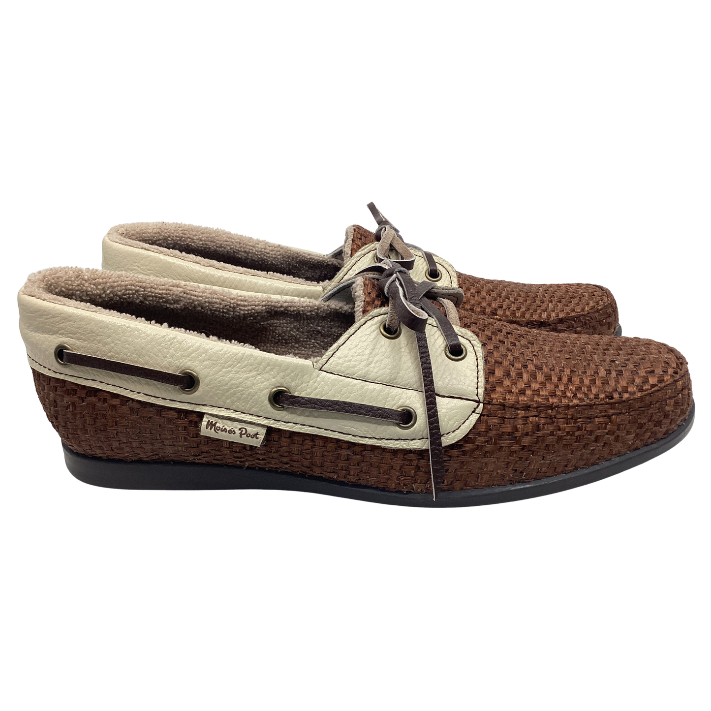 Zapatos Sisal Café vivos en piel paja