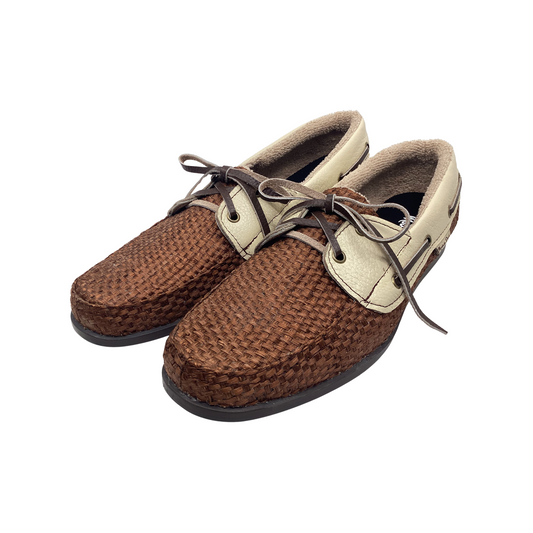 Zapato Sisal Café vivos en piel paja