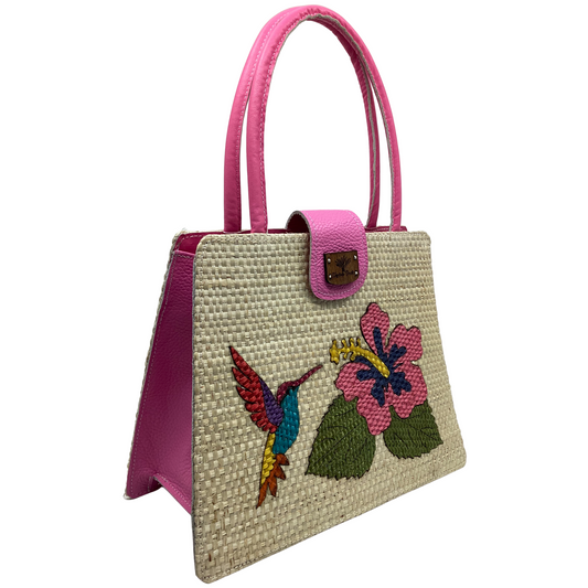 Giovanna Colibri flor tulipán forro piel rosa