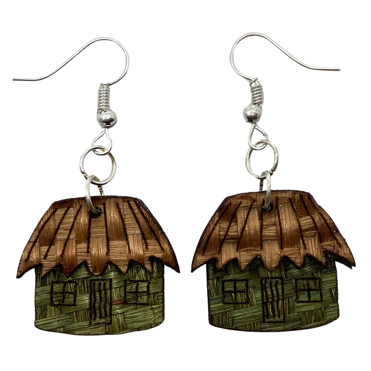 Aretes Casita verde cafe