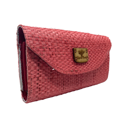 Cartera Naty salmón forro en piel color roja