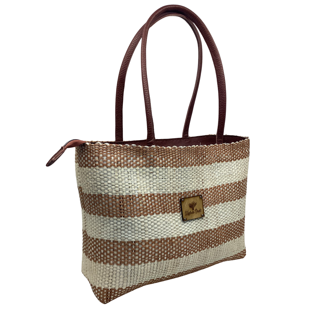 Bolso Lol Be  Franjas Café asas piel xedron