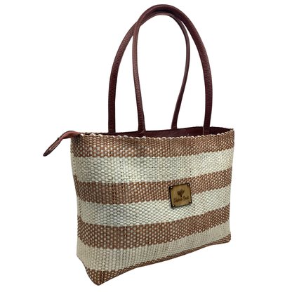 Bolso Lol Be  Franjas Café asas piel xedron