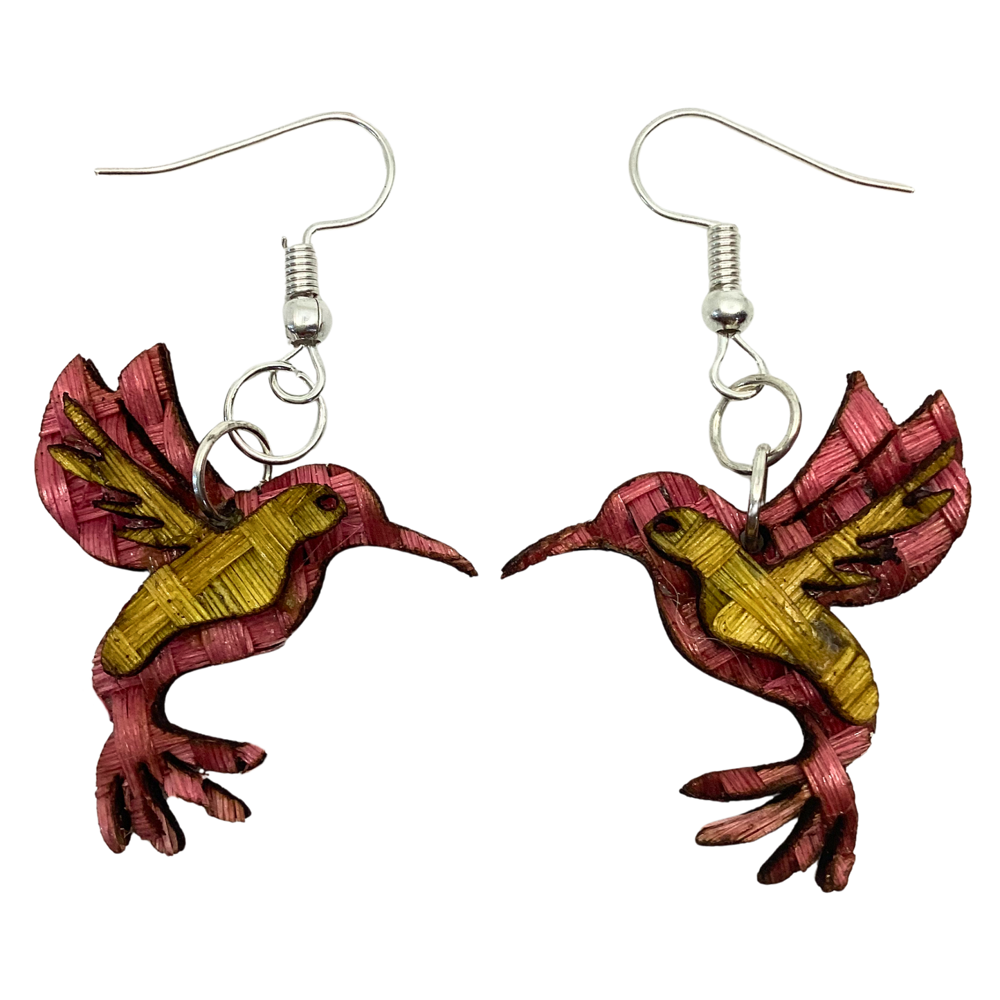 Aretes Colibrí rosa amarillo