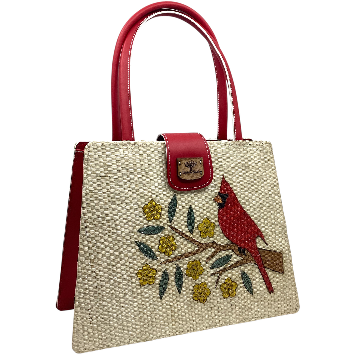 Giovanna Cardenal Natural flor amarilla forro rojo