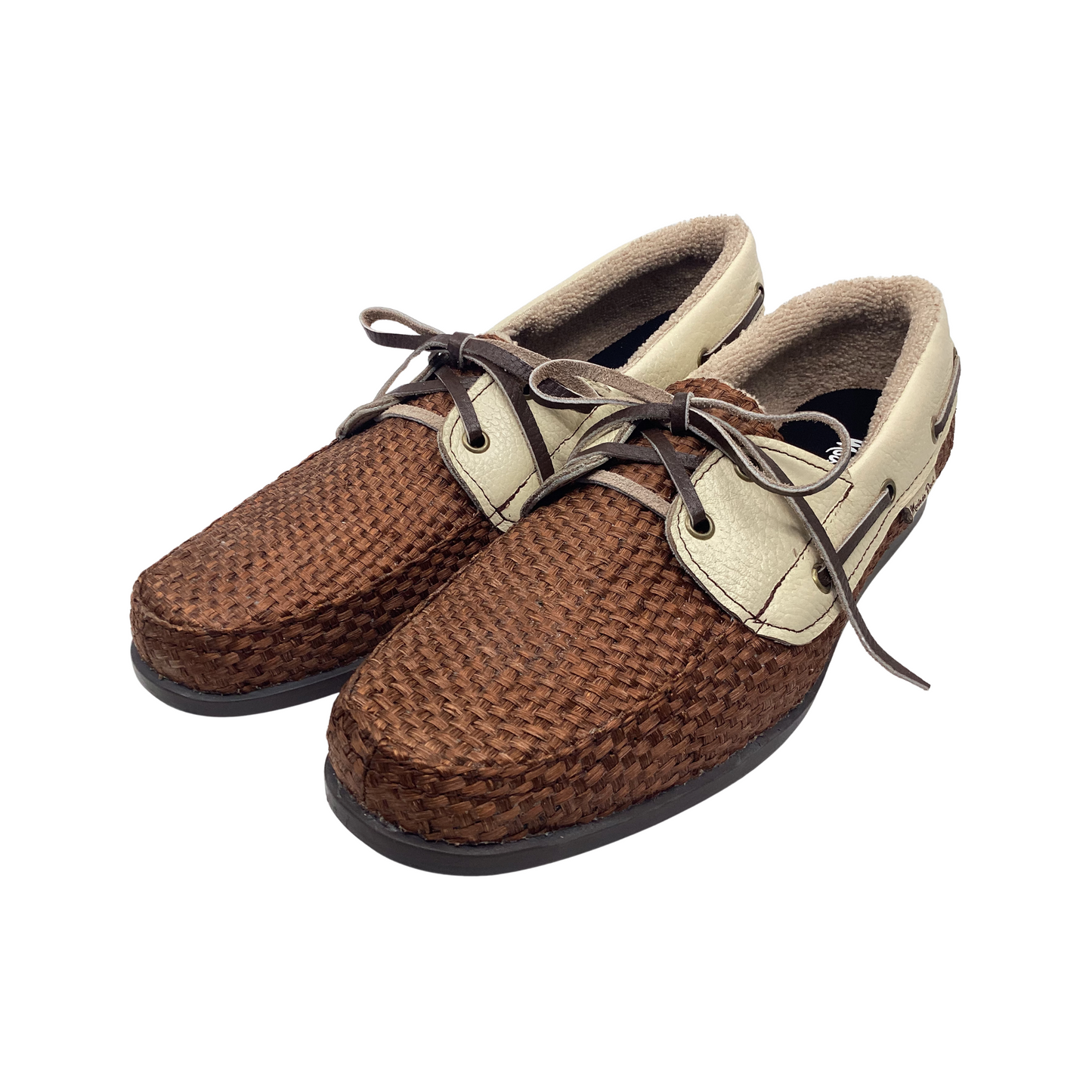 Zapatos Sisal Café vivos en piel paja