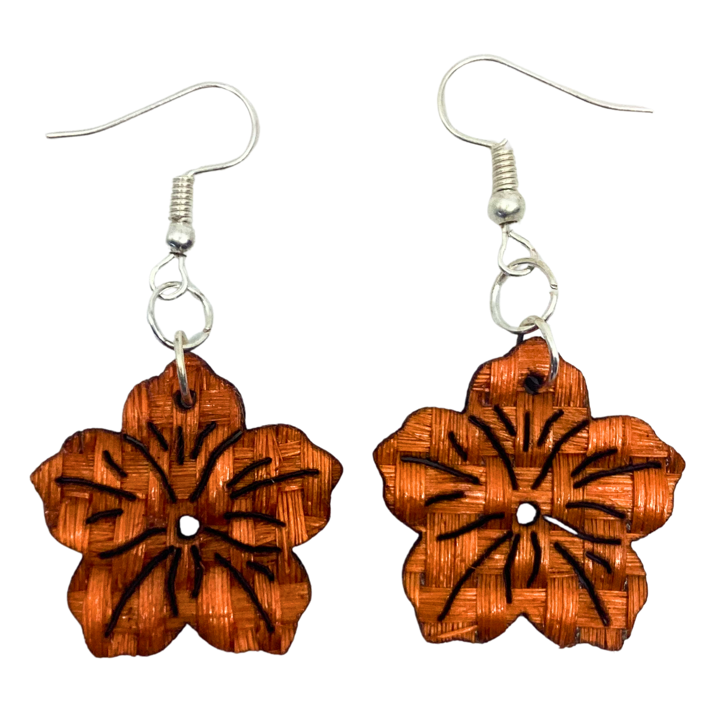 Aretes flor naranja