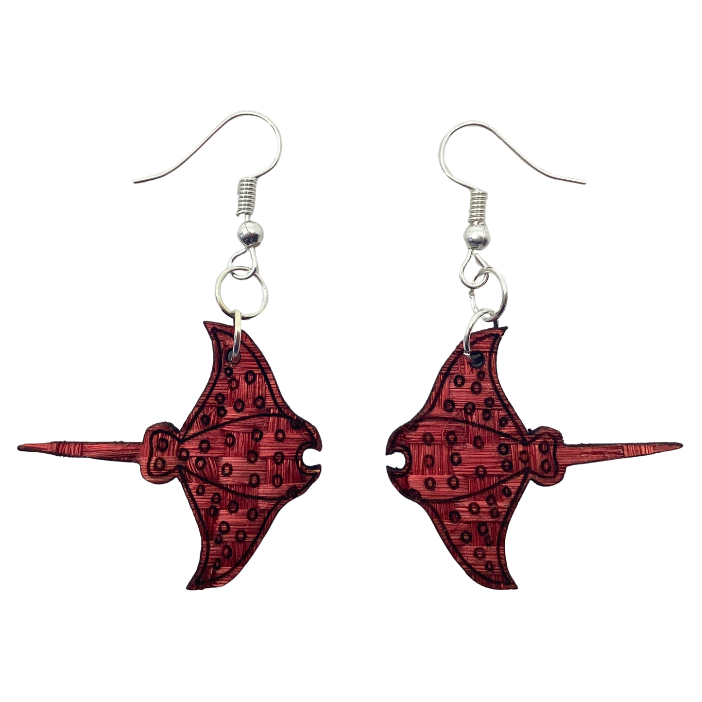 Aretes Mantarraya roja
