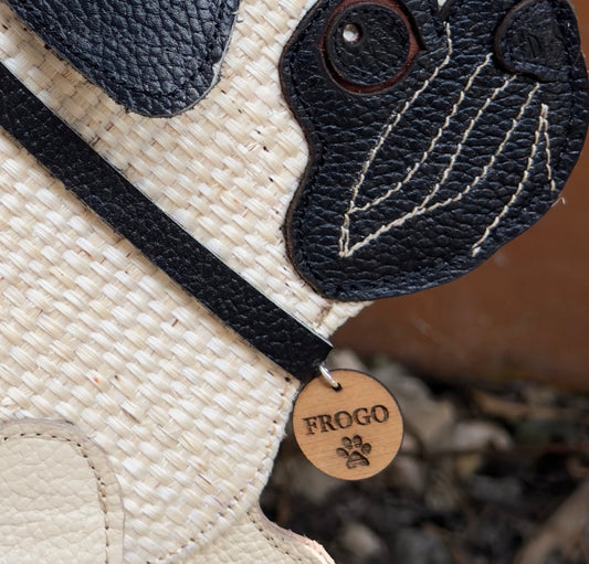 Plaquita de madera con nombre